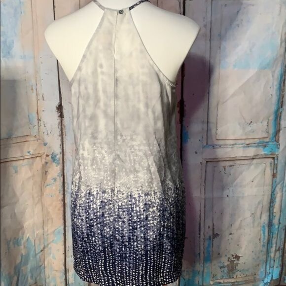 Forever 21 Contemporary S Blue Gray Silky Slinky High Neck Sleeveless Summer Min - Picture 3 of 7